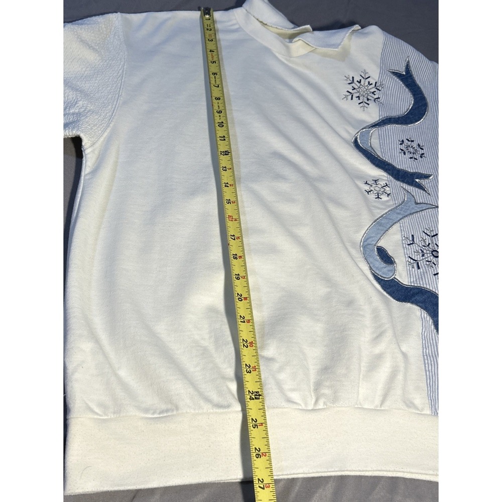 Vintage Koret City Blues Pullover Shirt Sz L Grandma Stretch Cottagecore 90s - Picture 5 of 7